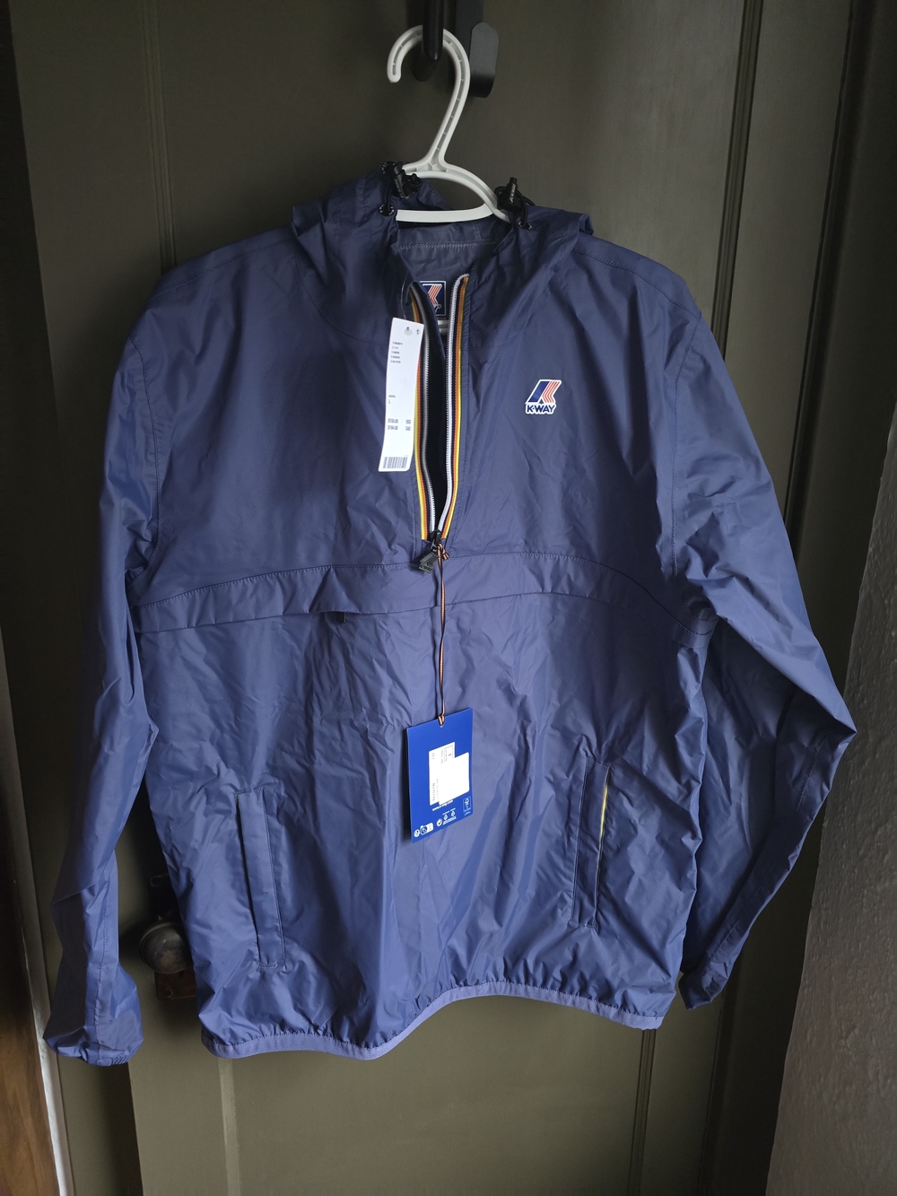 K-Way  Blue Packable Windbreaker Anorak